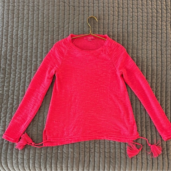 Lilly Pulitzer Hot Pink Light‎ Sweater with tassels size Small - Picture 2 of 7